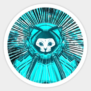 SpaceCats (Blue - round) Sticker